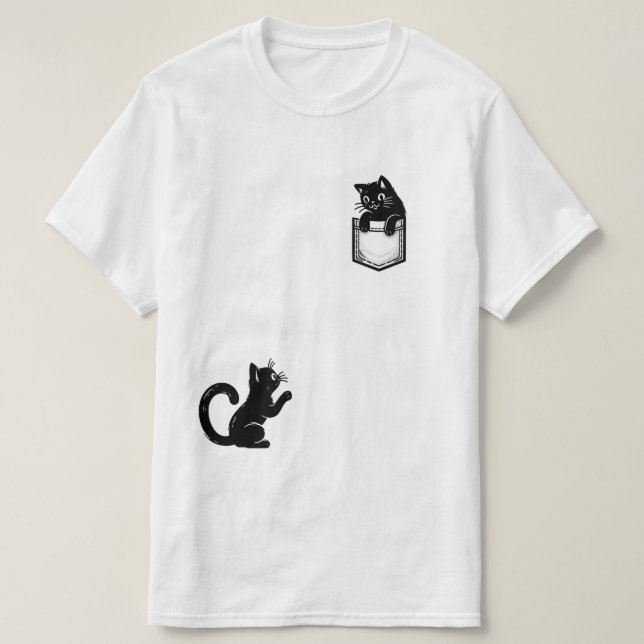 Drôle t-shirt chat noir (Design devant)