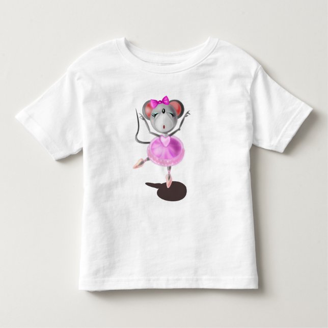 Drôle T-shirt Toddler Ballerina Mouse Ballet Danse (Devant)