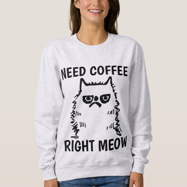 Drôle T-shirts de Coffee Cat Grumpy Cat (Devant)