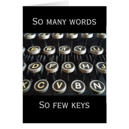 Drôle "Tant de mots, si peu de clés" Carte vintage