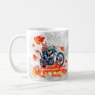 Drôle tasse de café je chéris chaque feuille gris