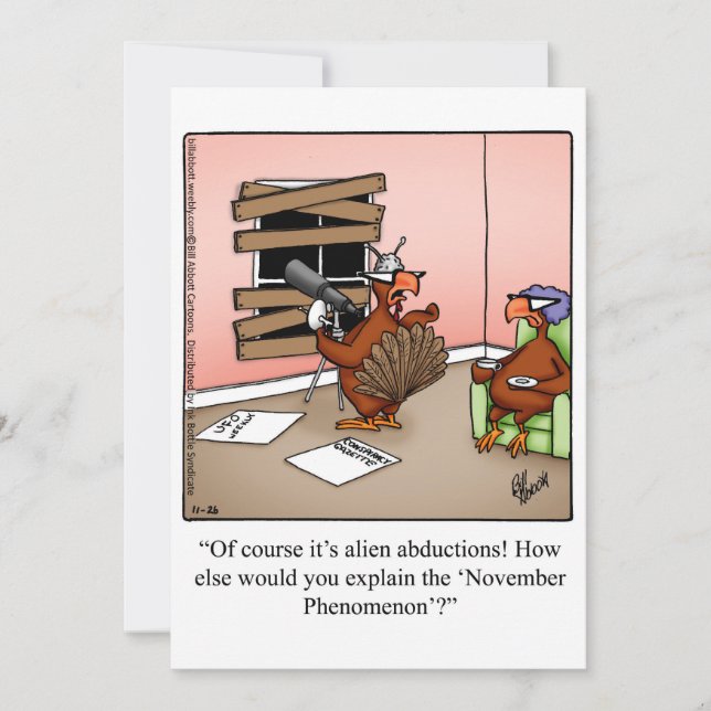 Drôle Thanksgiving Humour Carte de vacances (Devant)