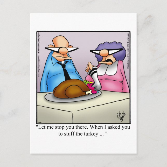 Drôle Thanksgiving Humour carte postale "Spectickl (Devant)