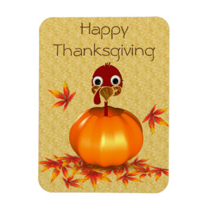 Drôle Thanksgiving Turquie en Citrouille - Magnet