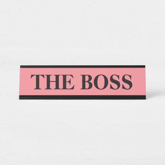 Drôle "The Boss" plaque de nom du bureau - signe r (Devant)