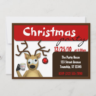 Drôle Tipsy Reindeer Noël Invitations