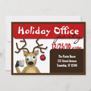 Drôle Tipsy Reindeer Office Party Invitations
