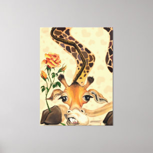 Drôle toile Imprimer Giraffe Romantique - Messieur