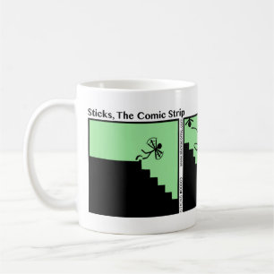 Drôle tombent vers le bas la tasse de Stickman