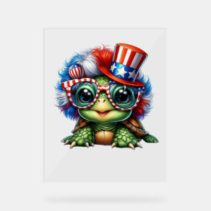 Drôle Tortue Patriotique USA Drapeau Sunglass