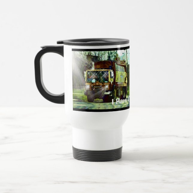 Drôle Trash Truck-Driver's Travel Mug (Gauche)