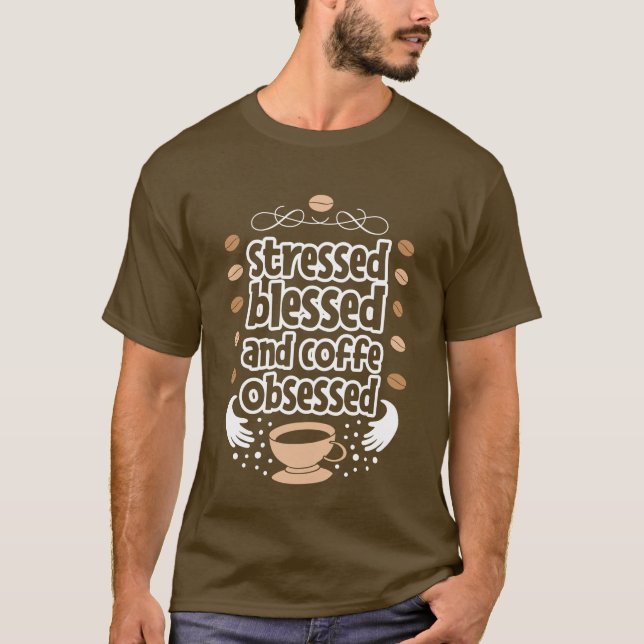 drôle unisex mot café art T-Shirt (Devant)