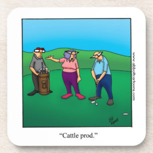 Drôle "Vache Prod" Golf Humour Dessous de verre c