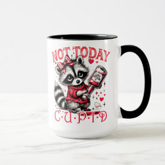 Drôle Valentine Café Mug, Raccoon Valentine Mug