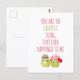 Drôle vegans mignon raisin chose valentine carte p