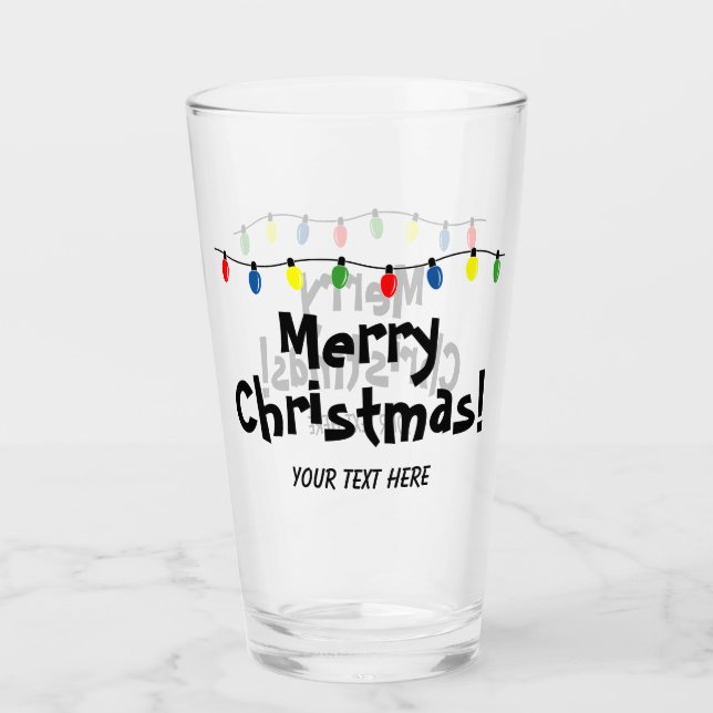 Drôle Verre de vacances avec lumières de Noël (Devant)