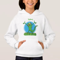 Drôle vert souriant animé lézard d'iguane