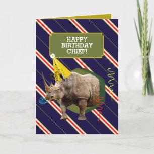 Drôle Vieux Homme Carte Anniversaire Avec Rhino