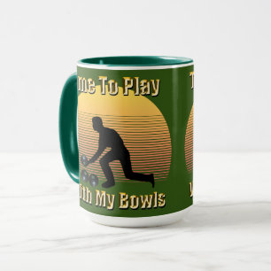 Drôle Vintage Bowls de pelouse Jouer le temps, Mug