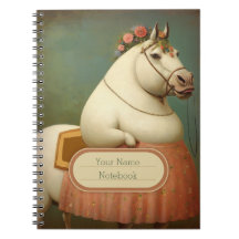 Drôle Vintage Floral Lady Horse Carnet spiral