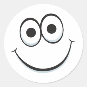 Drôle visage de dessin animé avec de gros stickers