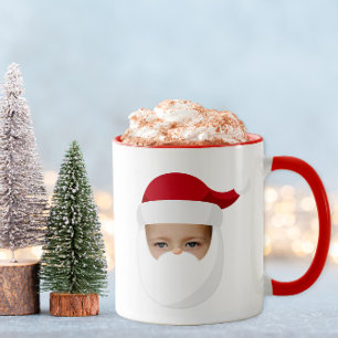 Drôle visage Père Noël personnalisé Mug de Noël