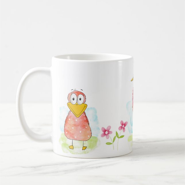 Drôle Whimsical Birds Coffee Mug (Gauche)