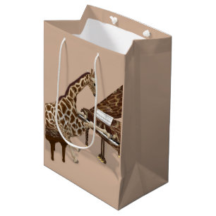 Droll Giraffe Lieben zum Klavierspielen Mittlere Geschenktüte
