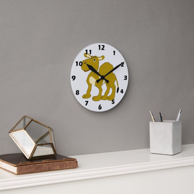 Dromedar-Kamel-Design Runde Wanduhr (Büro)