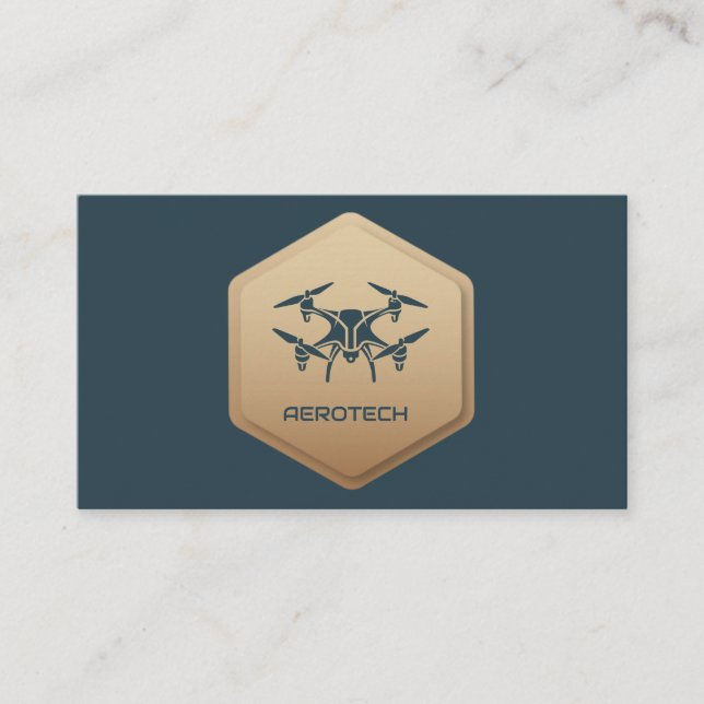 Drone Business Cards Elegante Blue Navy Visitenkarte (Vorderseite)