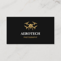 Drone Business Cards Elegantes Schwarzes Gold