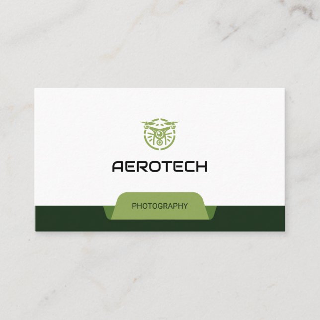 Drone Business Cards grün, modern Visitenkarte (Vorderseite)