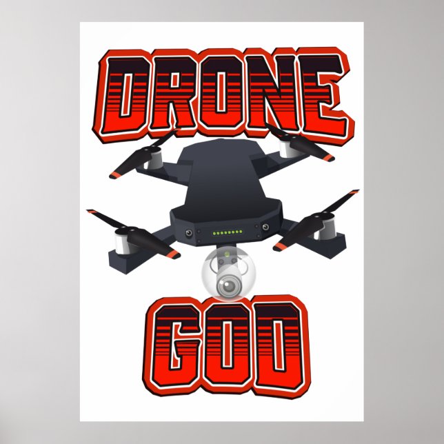 Drone-Gott-Logo Poster (Vorne)