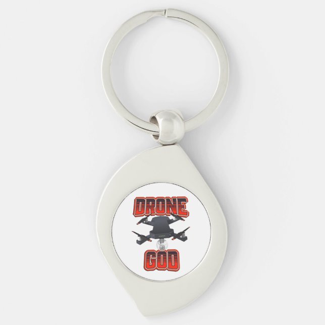 Drone-Gott-Logo Schlüsselanhänger (Vorderseite)