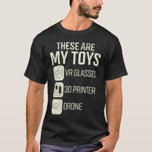 Drone Pilot 3D Druck VR Enthusiasten Virtual Real T-Shirt
