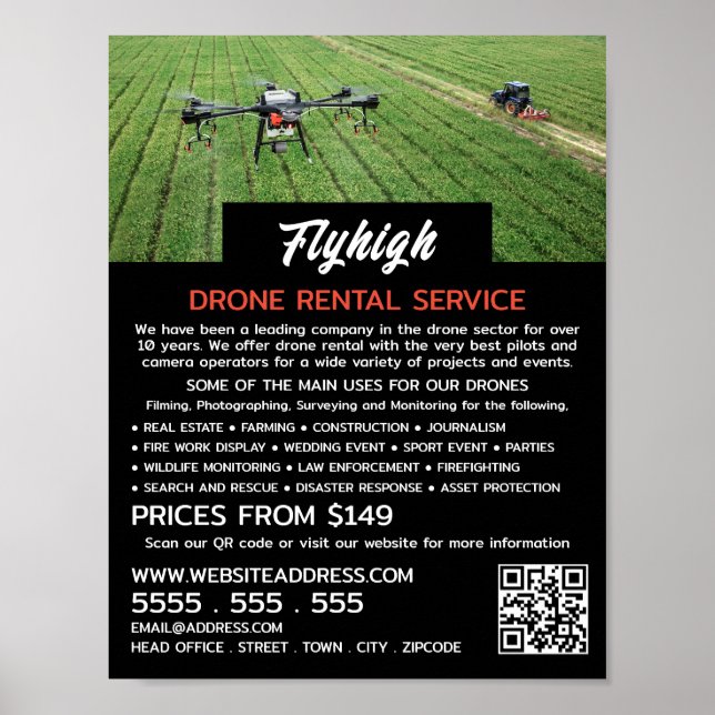 Drone-Portrait in der Landwirtschaft, Drohnenmiete Poster (Vorne)
