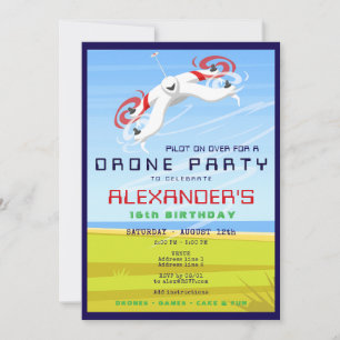 Drone Racing RC Sky Zone Geburtstagspartei Einladung
