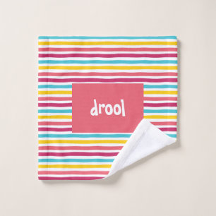 "drool" Farbenfroh gestreift Bonbons lustig Waschlappen