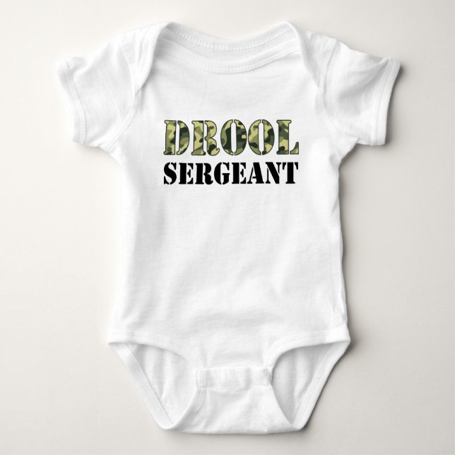 Drool Sergeant Camouflage Army Baby Strampler (Vorderseite)