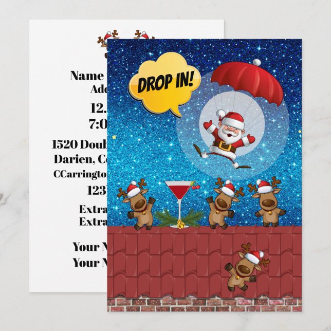 DROP IN Christmas Invitation (Devant / Derrière)