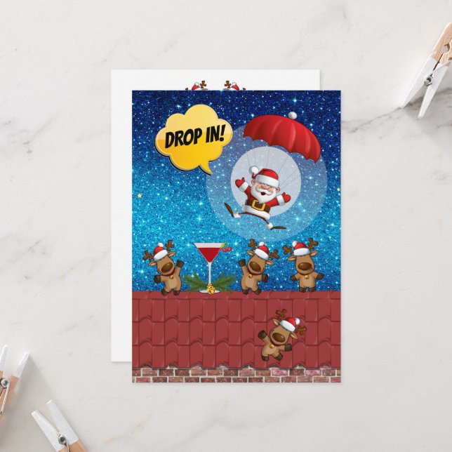 DROP IN Christmas Invitation (Devant/Arrière en situation)