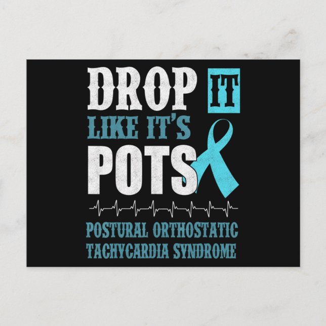 Drop it like it's POTS Shirt Dysautonomie Awarenes Postkarte (Vorderseite)