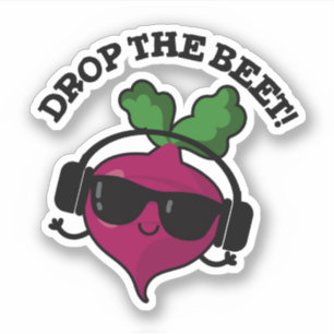 Drop the Beet Funny Music Veggie Pun Aufkleber