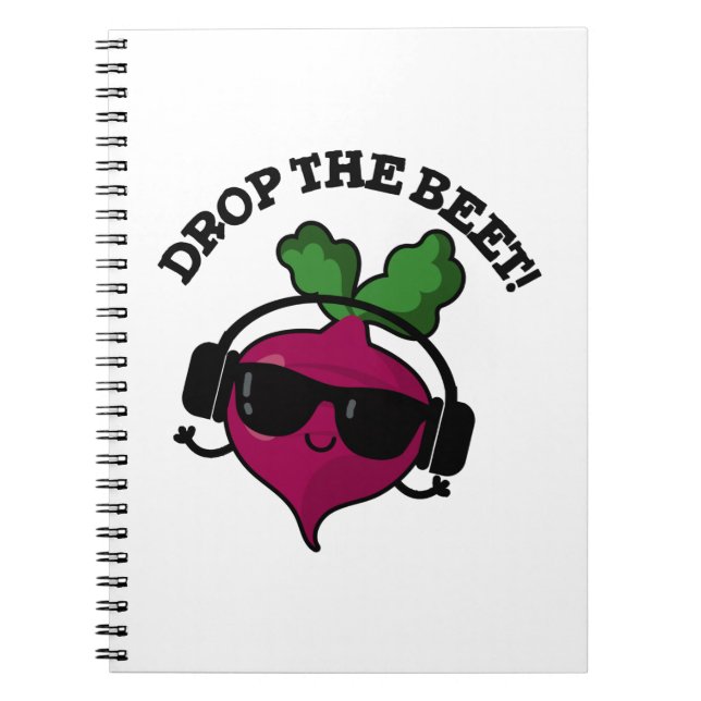 Drop the Beet Funny Music Veggie Pun Notizblock (Vorderseite)