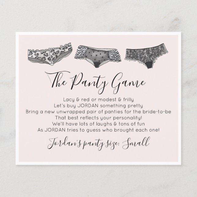 Drop your panties Game Lingerie Brautparty (Vorderseite)