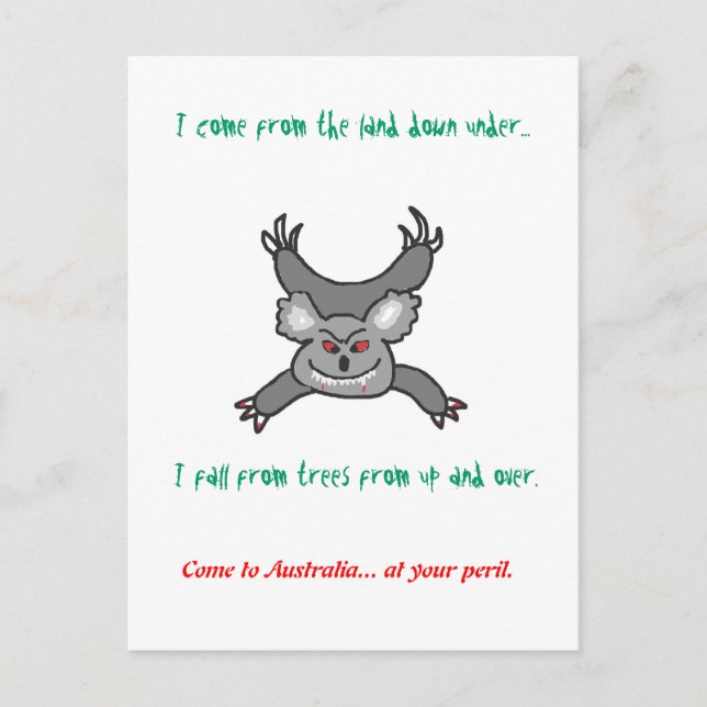 Dropbear Australis Postcard Postkarte (Vorderseite)