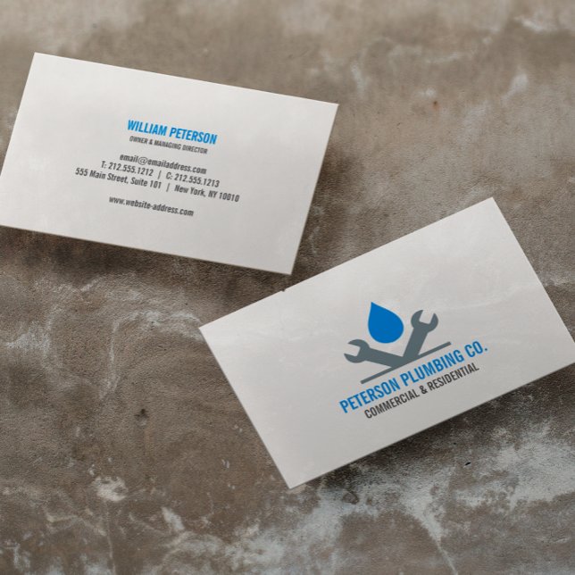 Dropdown-Tool für berufliches Klempnerlogo Visitenkarte (Von Creator hochgeladen)