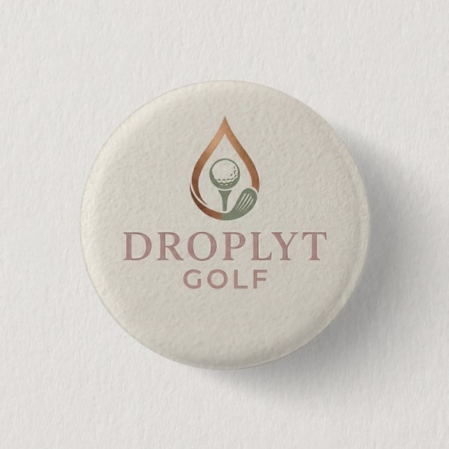 Droplyt Golf Signature-Button (Rosa-Logo) Button (Vorderseite)