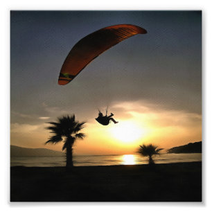 Dropzone am Duskischen Abenteuer Paragliding Art Fotodruck