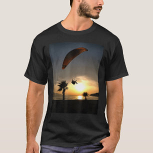 Dropzone At Dusk Adventure Paraglider Art T-Shirt